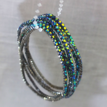 Blue Shimmer Flexible Bangles