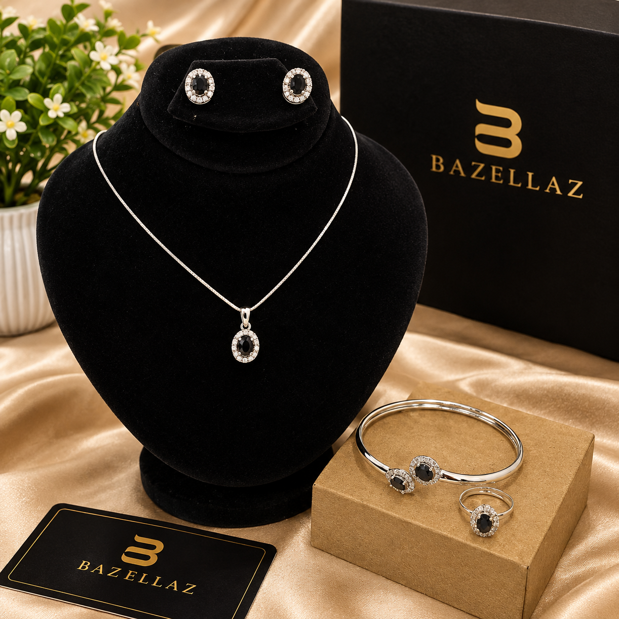 Black Stone Silver Pendant