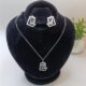 Square Crystal Pendant Set