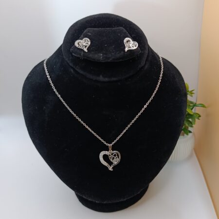 Floral Heart Pendant Set