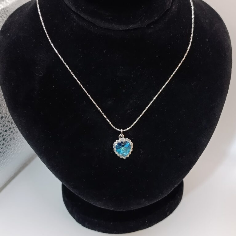 Blue Crystal Heart Pendant