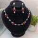 Red Butterfly Stone Necklace Set