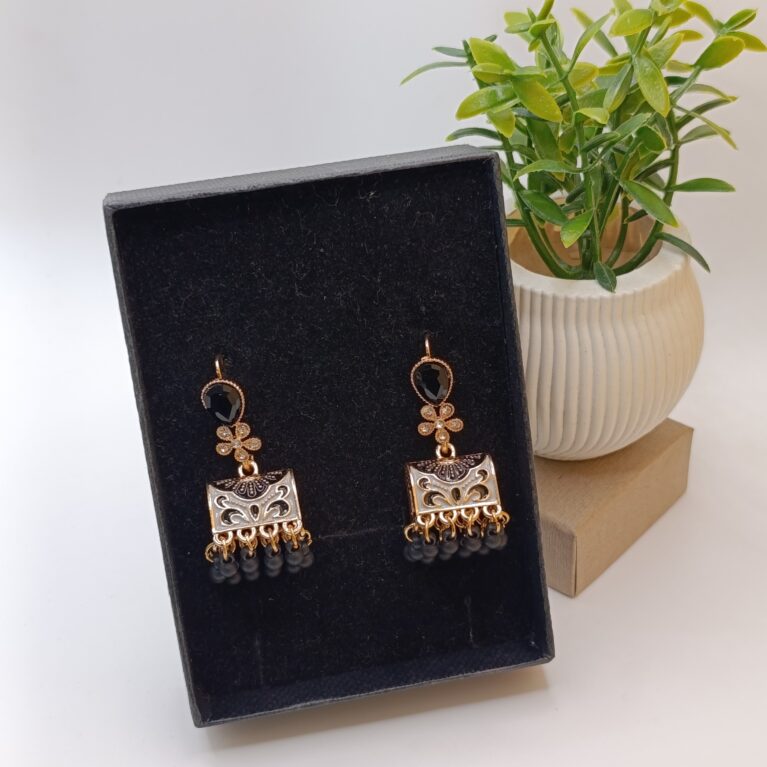 Antique Black Jhumka Earrings