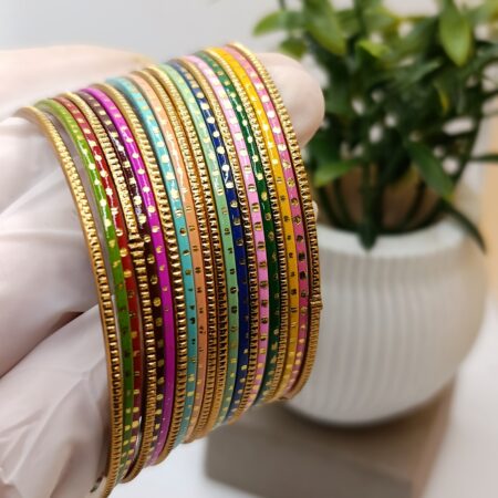 Multicolour Metal Bangles Set