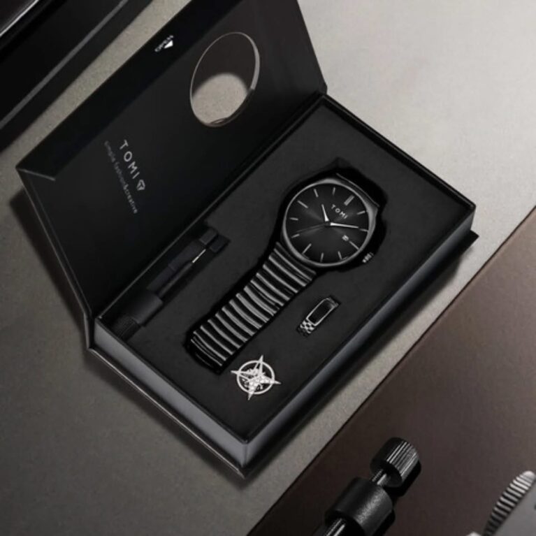 Men’s Black Classic Watch - Premium Gift Set